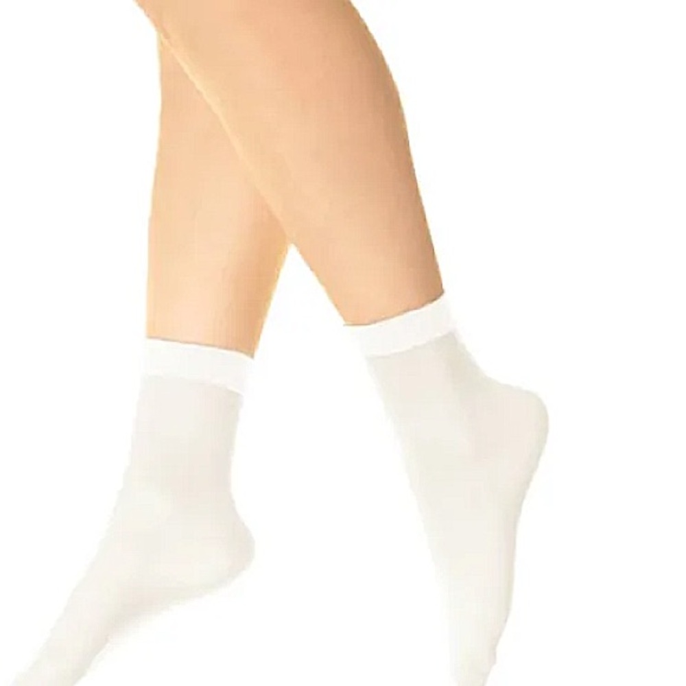 NEW 2 pack Angelina 40D Nylon Ankle Hosiery in White